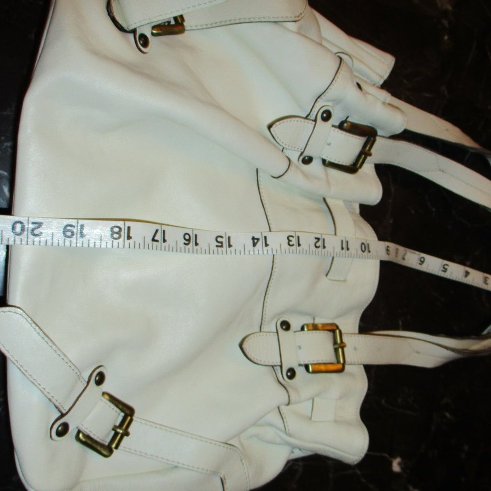 Cavalcanti Italian Leather Purse Bag Tote Cream - Picture 13 of 13